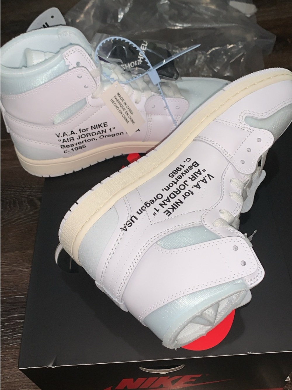 Nike Air Jordan 1 High VAA Alaska Size 8.5 DS OG All Virgil Abloh Off White - Picture 3 of 9